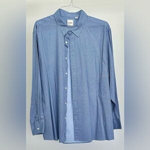Rowm Blue Geometric Pattern Men's Shirt